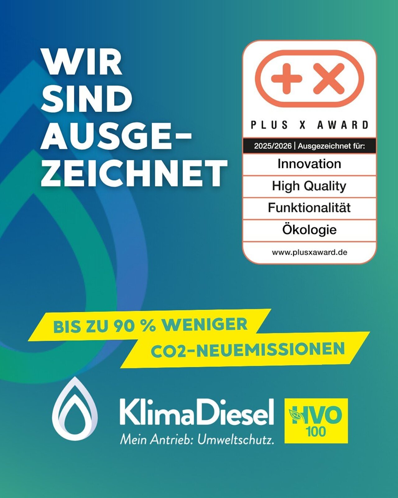 KlimaDiesel HVO 100 erhält Plus X Award 2025/2026 Image 1